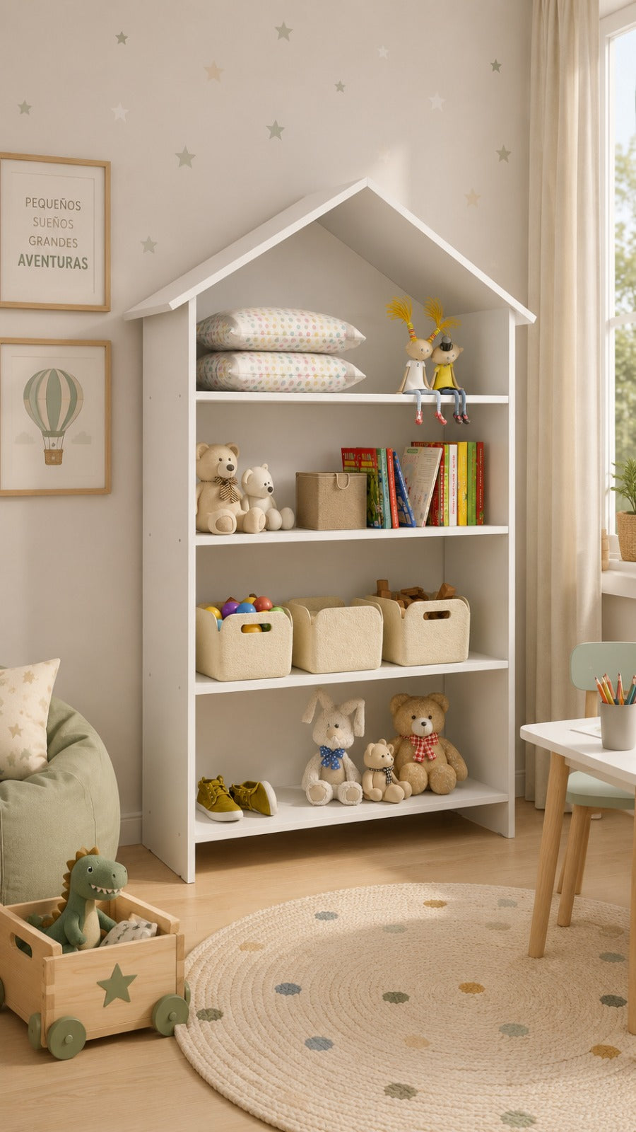 Estante infantil - blanco premium 160x103x22 cm