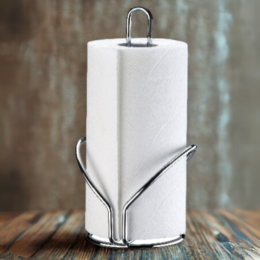 Porta papel de cocina cromado - 13x13x28 cm