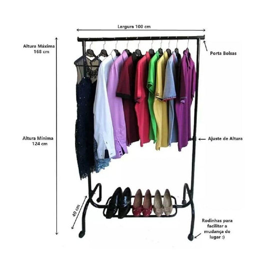 Percheros con ruedas Luxo - 100x40x124/168 cm