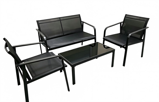 JUEGO DE MESA ASIENTO NEGRO