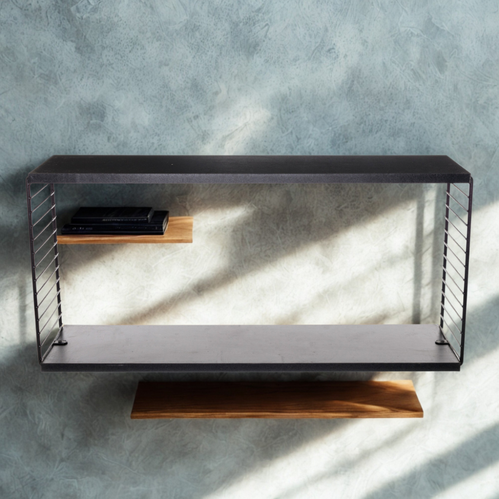 Estante rectangular Negro - 55x18x32 cm
