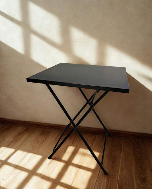 MESA METAL CUADRADA NEGRA 60X60 CM PLEGABLE