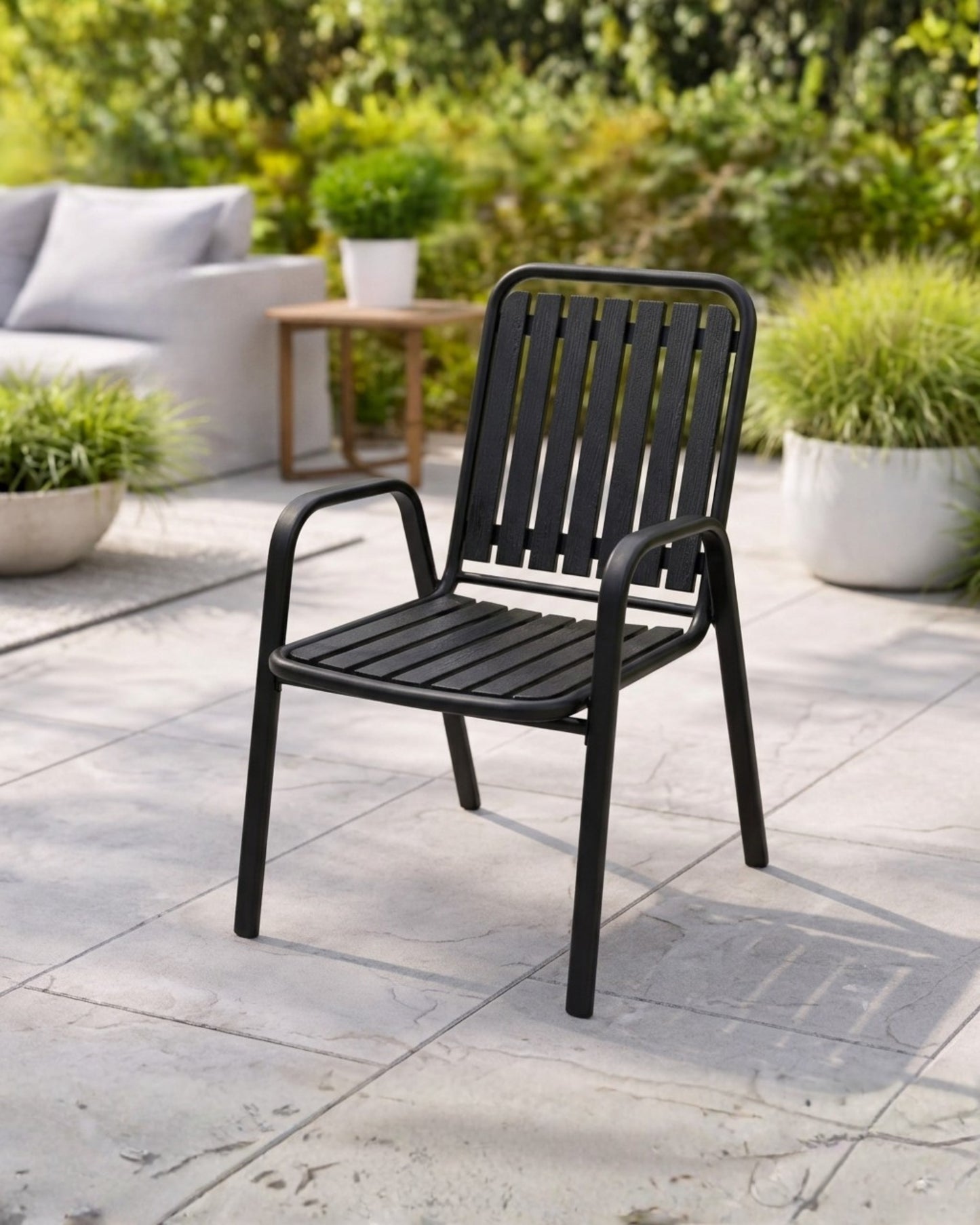 SILLA APILABLE RECTA NEGRA