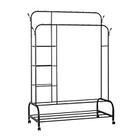 PERCHERO NEGRO CON RUEDAS 156X150 CM