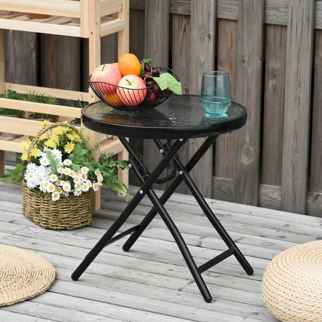 MESA PLEGABLE NEGRA BAJA