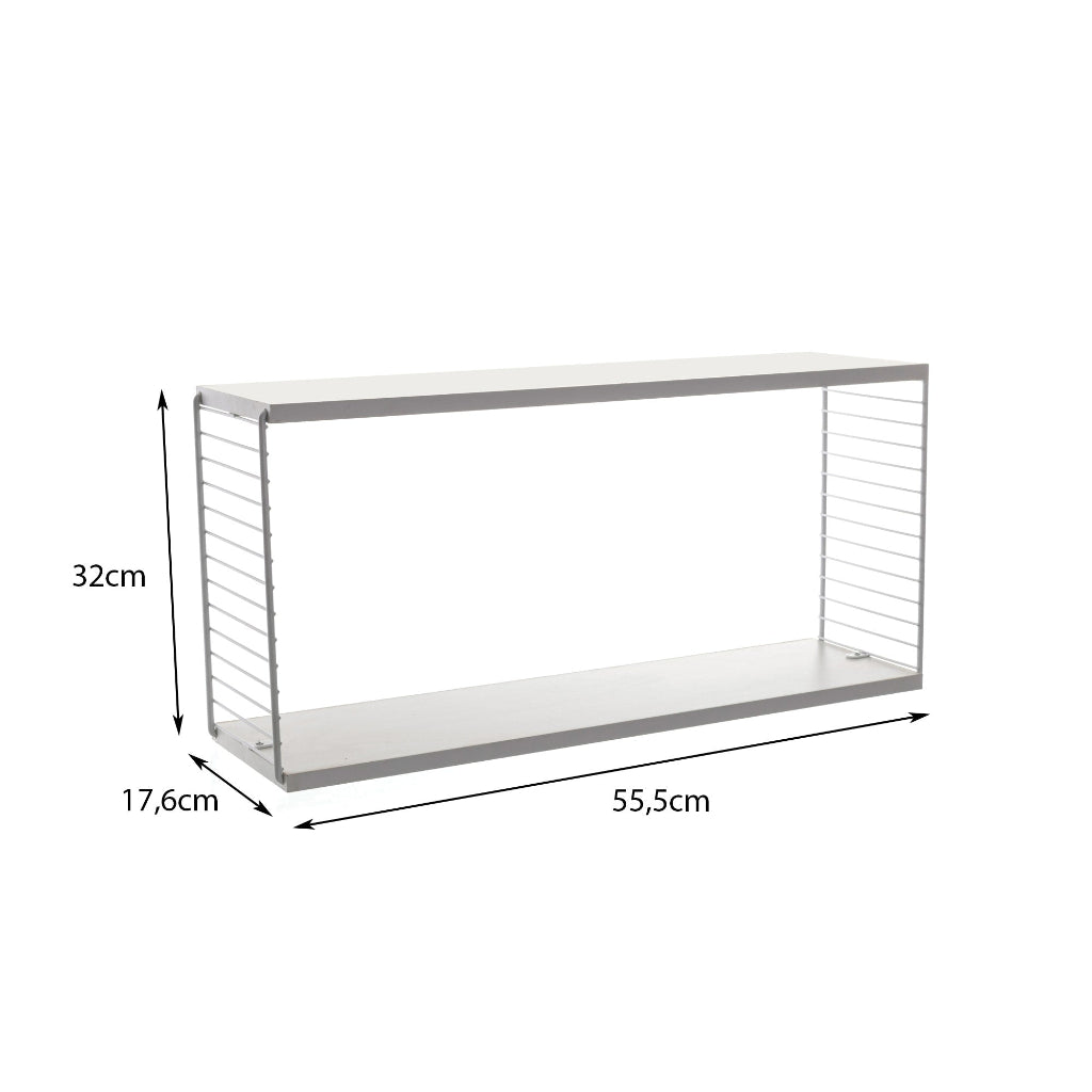 Estante rectangular Negro - 55x18x32 cm